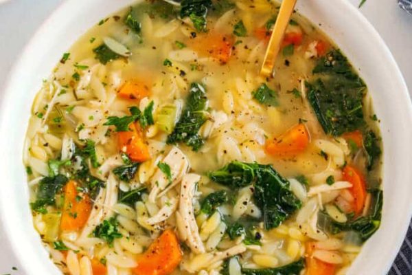 Lemon Chicken Orzo Soup
