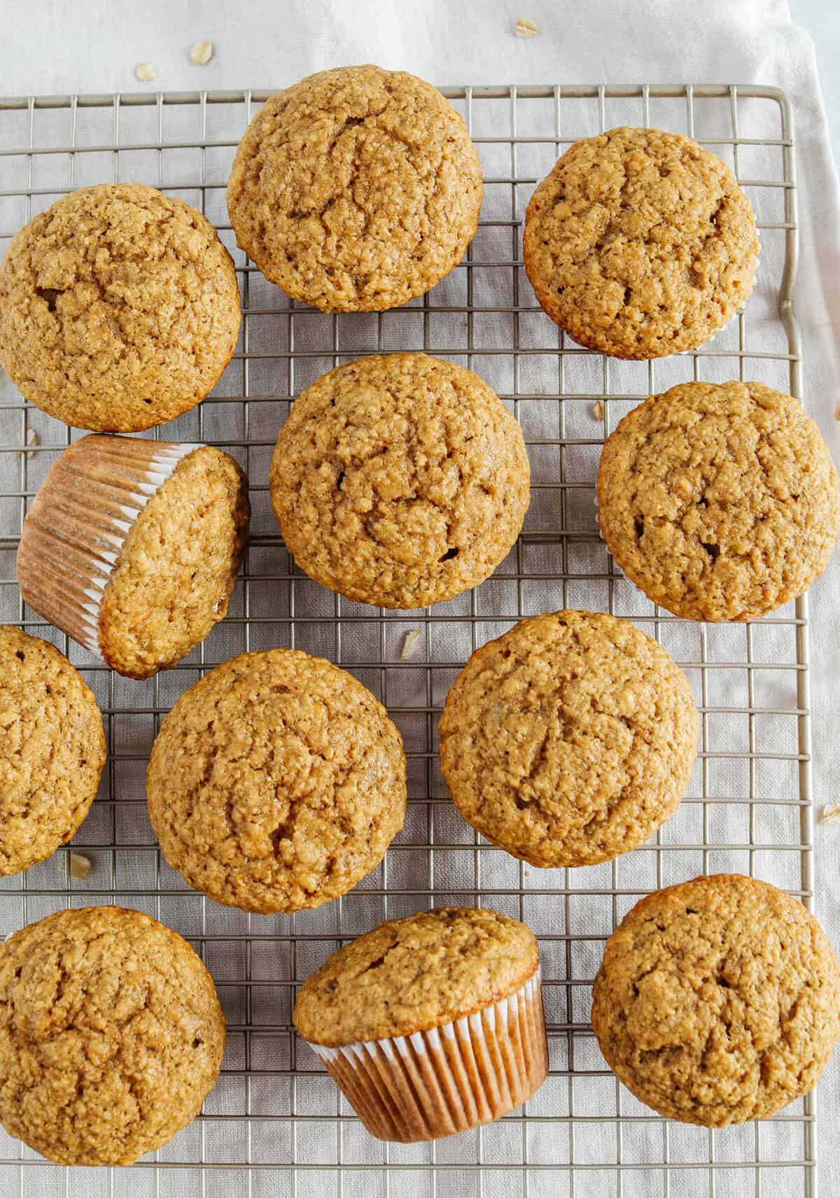 These Healthy Banana Bran Muffins are moist, fluffy, and made healthier with wholesome oat bran cereal, bananas and zero butter or added sugar. Delicious quick on-the-go morning breakfast!