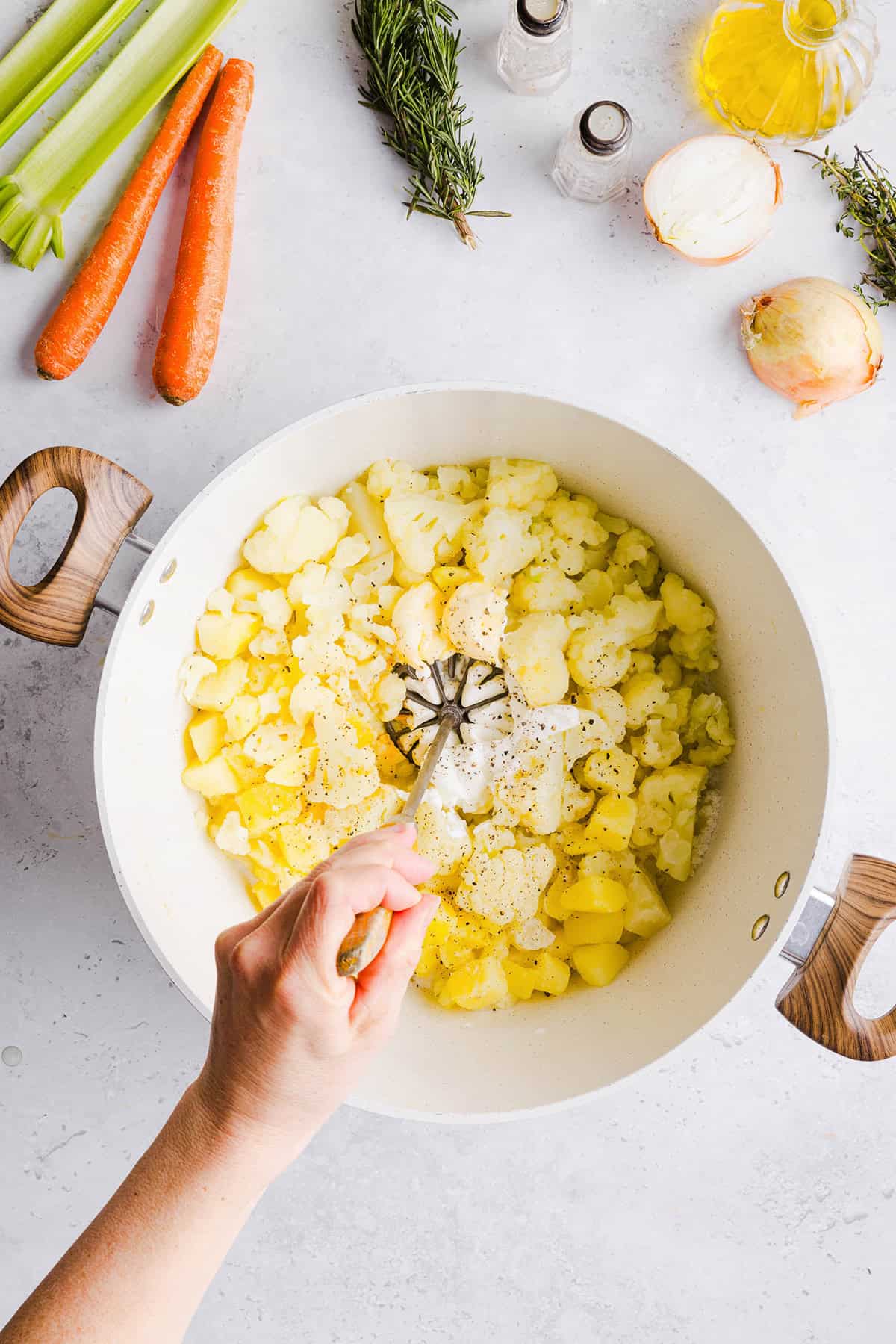 Cozy and delicious Healthy Turkey Shepherd's Pie Recipe made with lean ground turkey, colorful vegetables, rich homemade gravy and topped with lighter mashed potatoes. A healthier twist on a classic comfort food dish the whole family will love!
