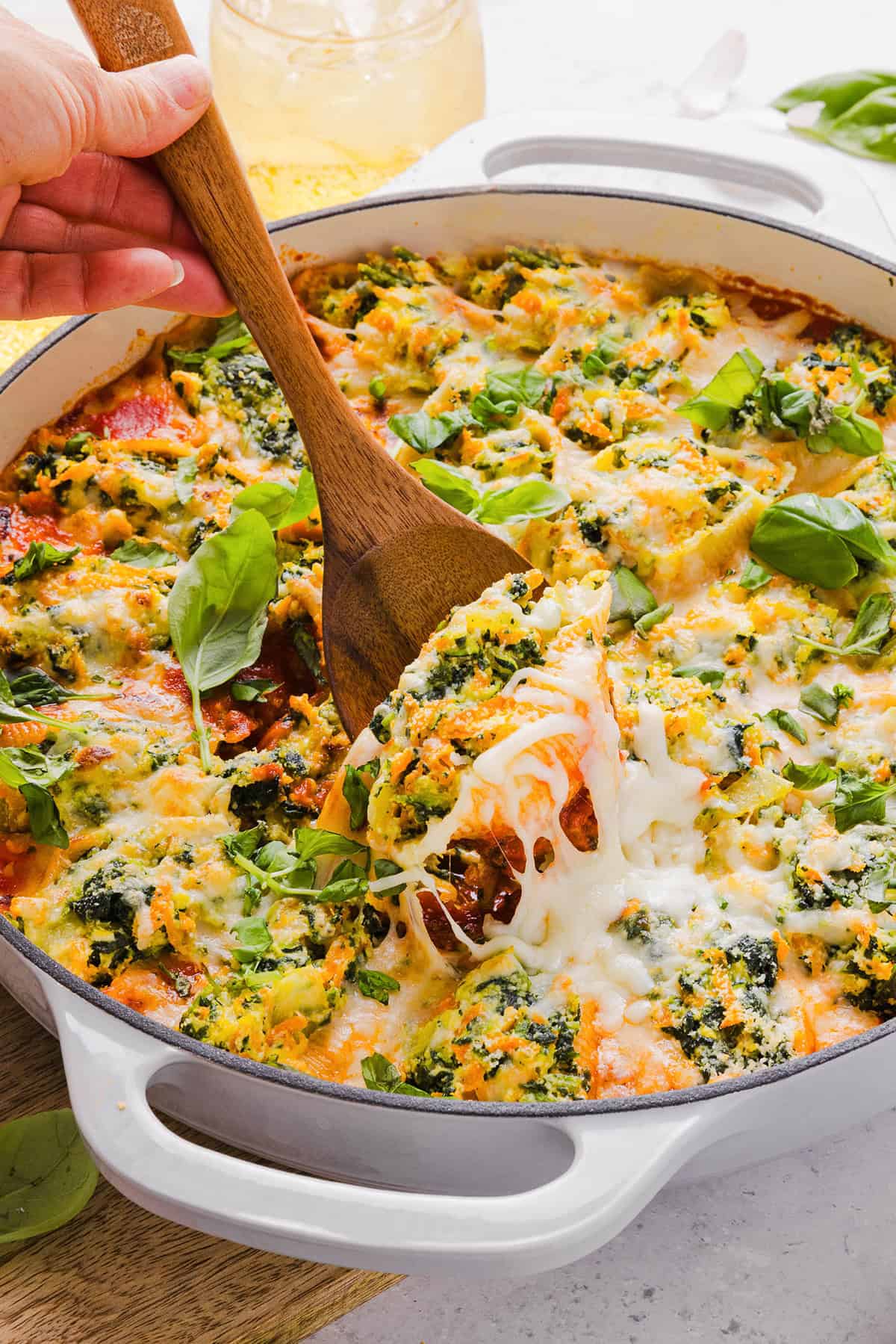 These cozy Veggie and Cheese Stuffed Shells are a family favorite that are loaded with vegetables, easy to freeze and make the perfect weeknight meal! The ultimate comfort food with a healthy twist! 